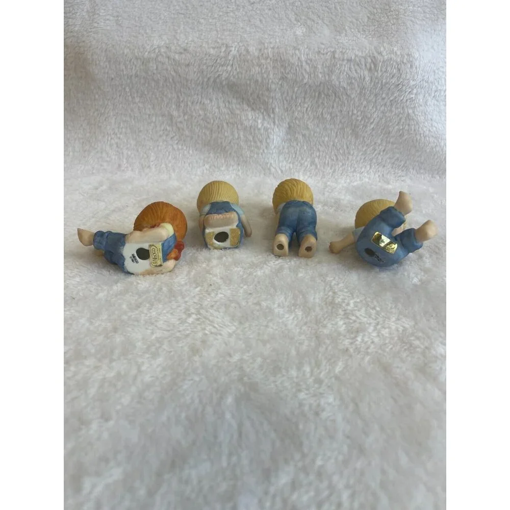 Lot of 4 Vintage Enesco‎ Country Children Playing Porcelain Small Figurines